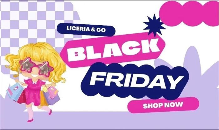 Banner sale Black Friday phong cách dễ thương