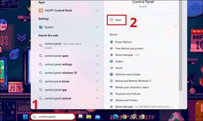 Cách sử dụng Control Panel để bật chế độ High Performance, bước đầu tiên