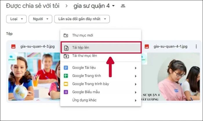 Cách tải ảnh, video và tập tin lên Google Drive của người khác bằng máy tính