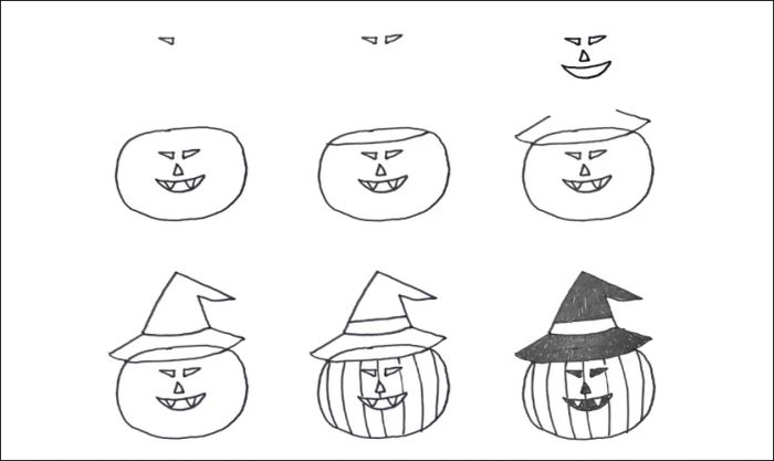 Một số mẫu vẽ quả bí ngô Halloween đẹp và ấn tượng (phần 2)