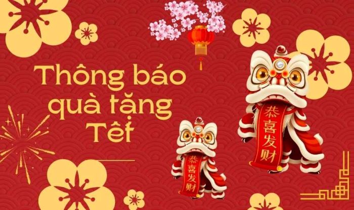 Thông báo tặng quà Tết cho nhân viên trên các nền tảng