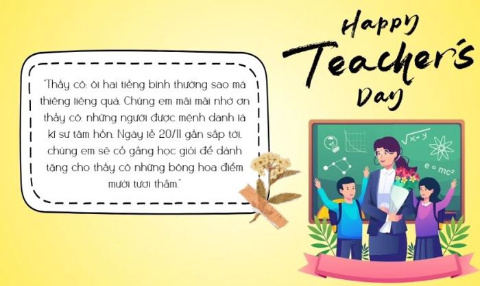 Bài văn của học sinh cấp 2 nhân dịp ngày 20/11.
