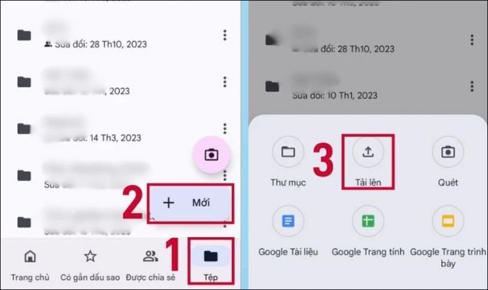 Hướng dẫn upload ảnh, video và tập tin lên Google Drive trên điện thoại Android