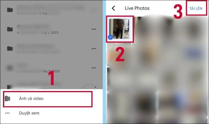 Hướng dẫn tải ảnh, video và tập tin lên Google Drive từ điện thoại iPhone