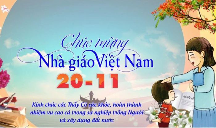 Backdrop 20/11 chủ đề thầy cô giáo với độ phân giải 4K