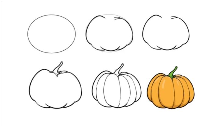 Mẫu vẽ quả bí ngô Halloween đẹp và ấn tượng