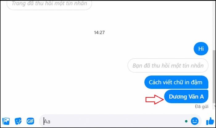 Cách thực hiện viết chữ in đậm trong Messenger nhanh chóng