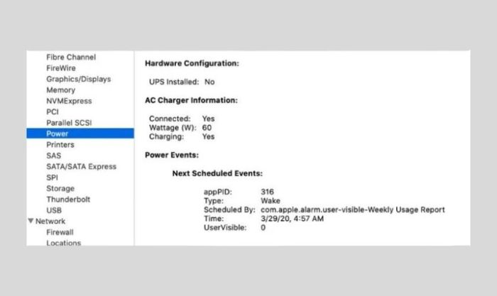 Cuộn xuống và tìm mục AC Charger Information