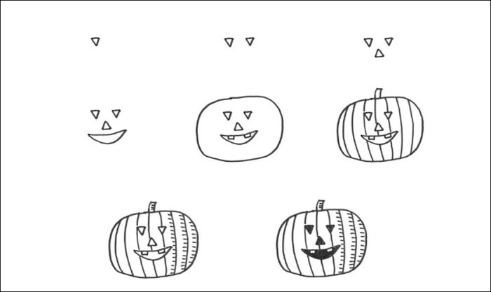 Một số mẫu vẽ quả bí ngô Halloween đẹp và ấn tượng
