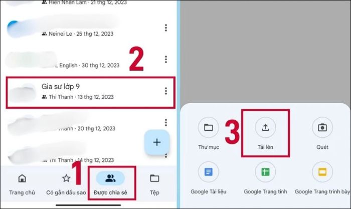 Cách tải ảnh, video và tập tin lên Google Drive của người khác bằng điện thoại 