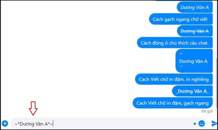 Tạo ấn tượng bằng cách kết hợp viết chữ in đậm trong Messenger với các phương pháp khác
