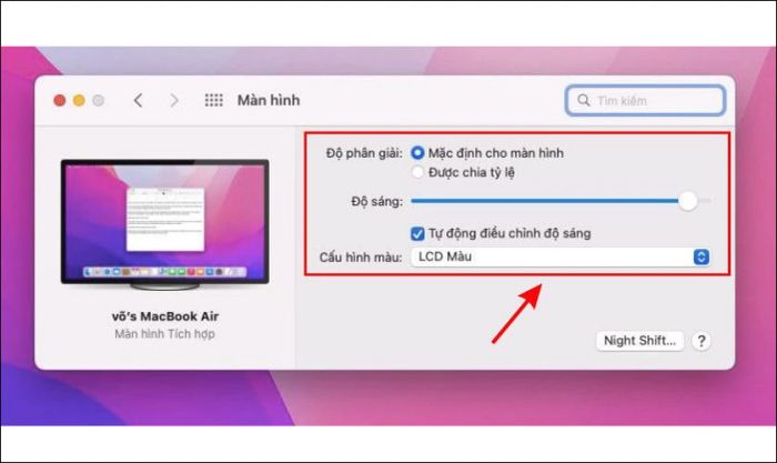 Hướng dẫn chỉnh màu màn hình máy tính macOS