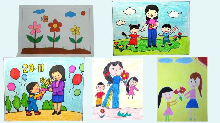 Tranh vẽ 20/11 dành cho trẻ em mầm non