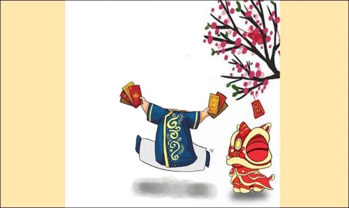 Mẫu ghép ảnh nhận lì xì Tết dành cho bé