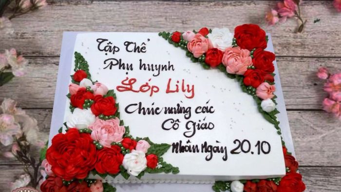 Mẫu bánh kem 20/10 dành tặng cô giáo