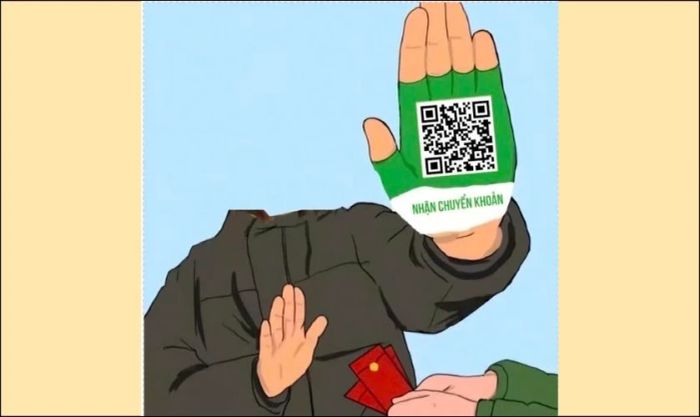 Ảnh ghép chế meme tích hợp mã QR