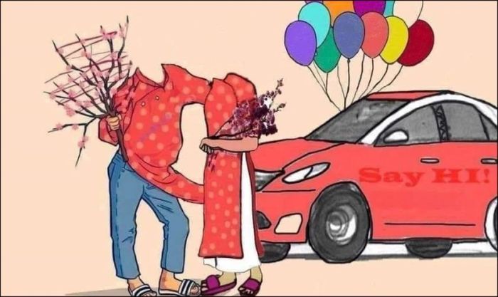 Mẫu ghép ảnh đón Tết vui nhộn và thú vị