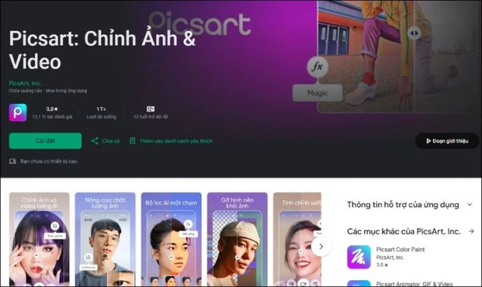 PicsArt - Ứng dụng ghép ảnh Tết miễn phí được nhiều người sử dụng