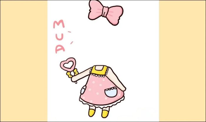 Ảnh chibi màu hồng dành cho nữ để ghép ảnh