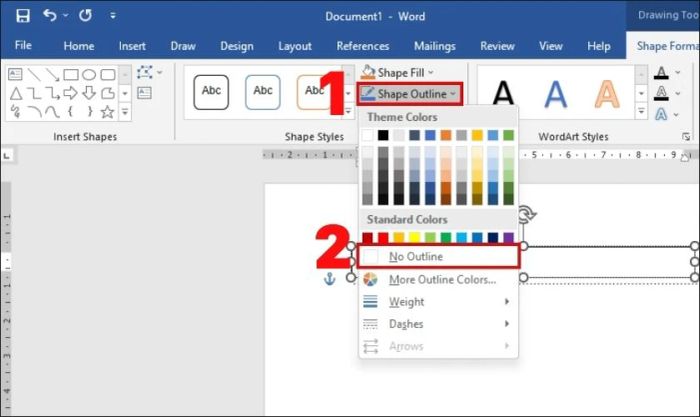hướng dẫn xóa viền khung Text Box qua hai bước