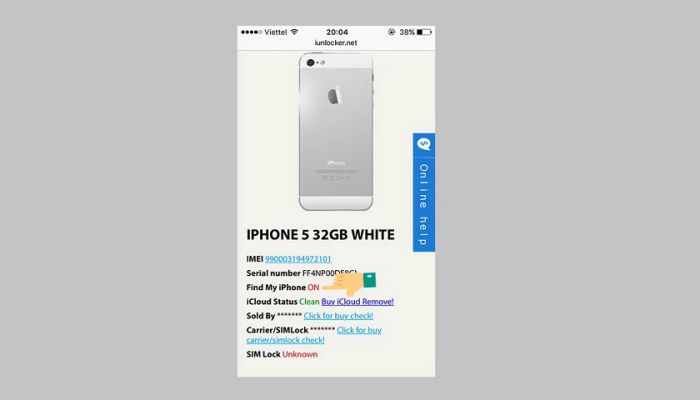 Kiểm tra IMEI iPhone - kiểm tra xem có bị khóa iCloud không