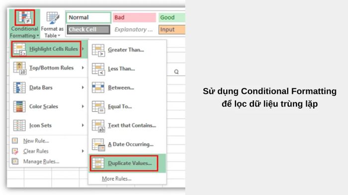 cách xóa dữ liệu trùng lặp trong excel