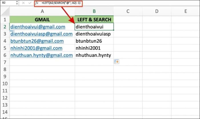 hướng dẫn tách văn bản trong excel