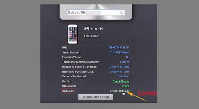 Hướng dẫn kiểm tra IMEI iPhone hoặc lock quốc tế