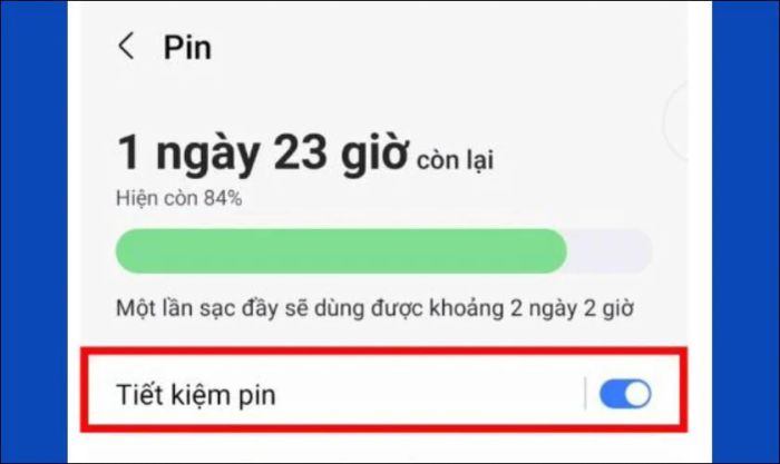 Hướng dẫn bật chế độ tiết kiệm pin giúp sạc điện thoại Samsung nhanh hơn
