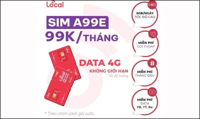 Những ưu đãi của SIM Local Trâu Vàng A99E là gì?