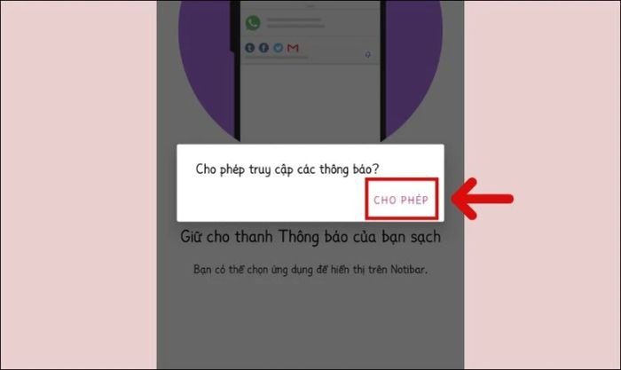 Nhấn vào Cho phép