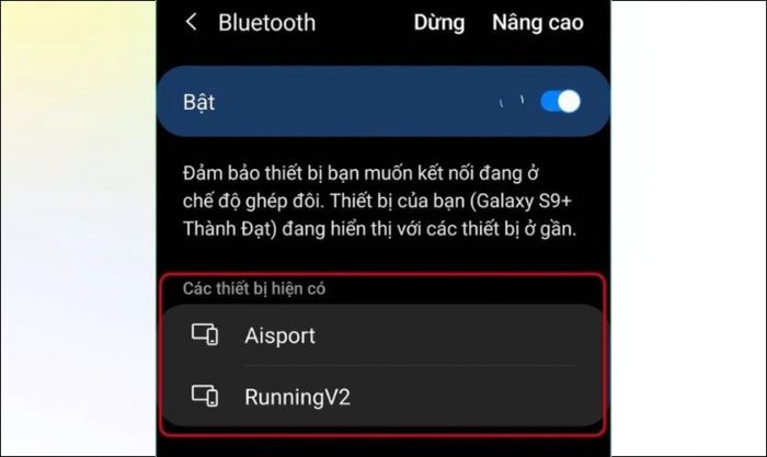 Tìm và chọn tên chuột từ danh sách thiết bị khả dụng, sau đó nhấn kết nối