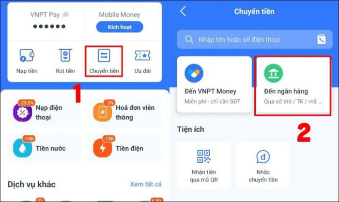 Hướng dẫn chuyển tiền từ SIM điện thoại sang thẻ ngân hàng qua VNPT Pay