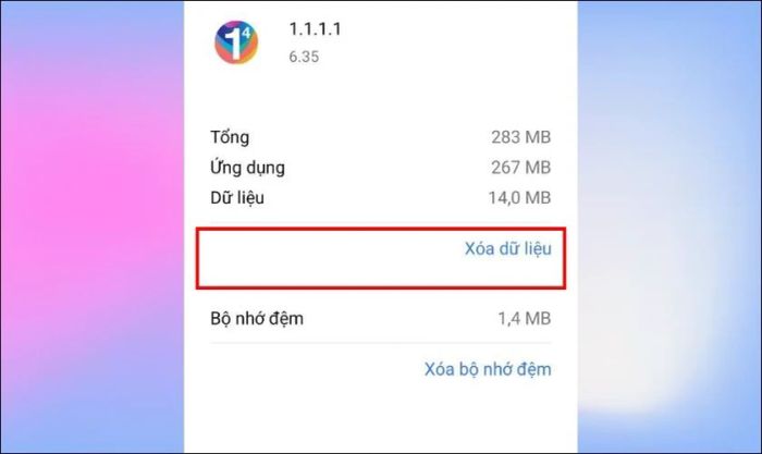 Xóa dữ liệu của tệp