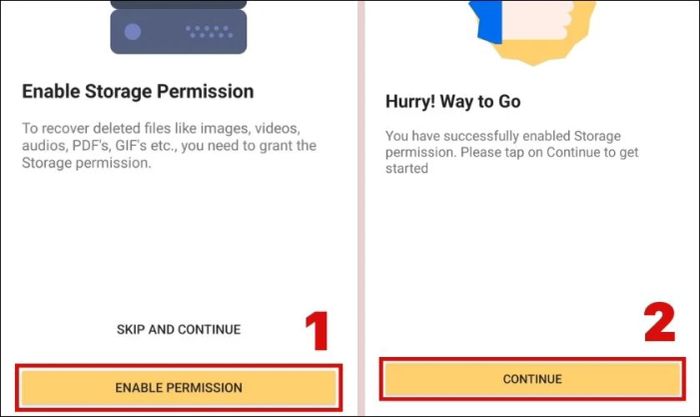 Nhấn vào nút Enable Permission ở cuối màn hình