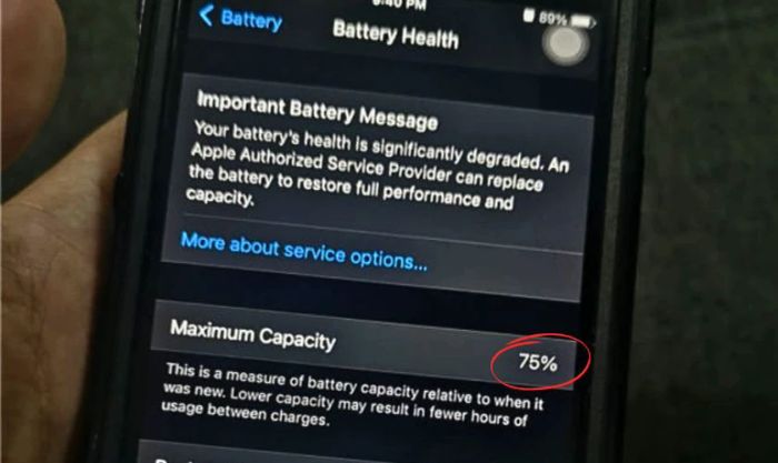 Tình trạng pin iPhone xuống cấp là gì?