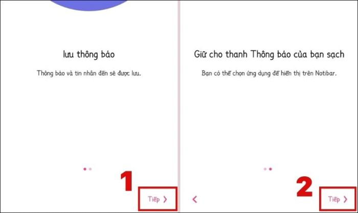 Nhấn vào Tiếp theo hai lần