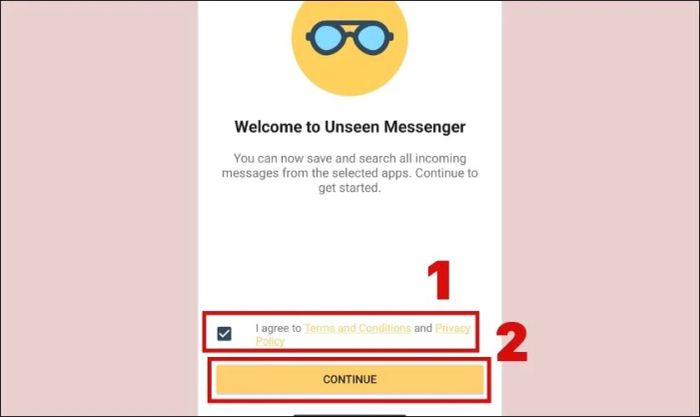 Mở ứng dụng Unseen Messenger vừa tải xuống