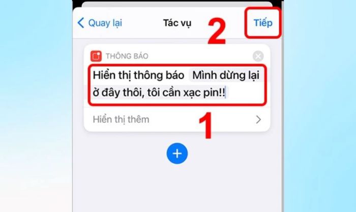 Đặt tên cho thông báo khi pin của iPhone sạc đầy