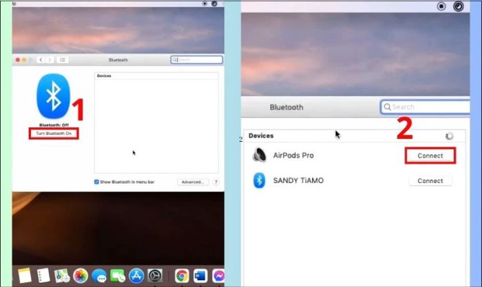 Hướng dẫn kết nối tai nghe AirPods Pro với Mac OS Sierra