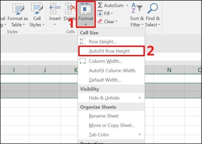 Phương pháp giãn dòng tự động trong Excel