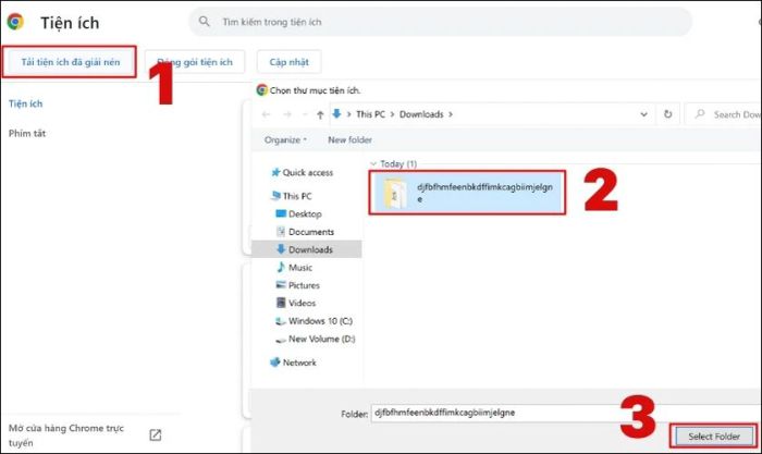 Nhấn vào Tải tiện ích đã giải nén