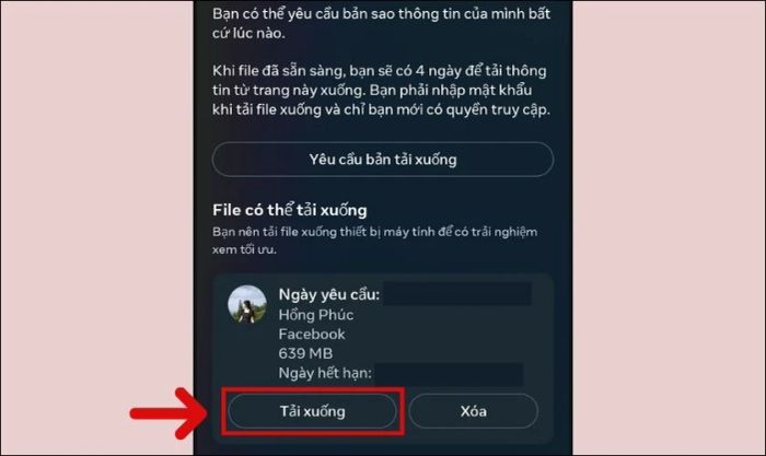 Thông báo được gửi từ Facebook