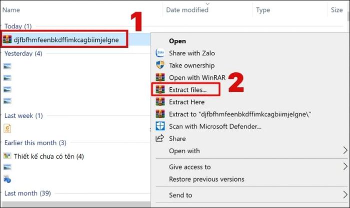 Nhấn chuột phải vào file