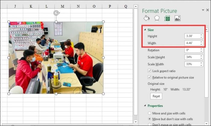 Hướng dẫn chèn ảnh vào ô dữ liệu trong Excel