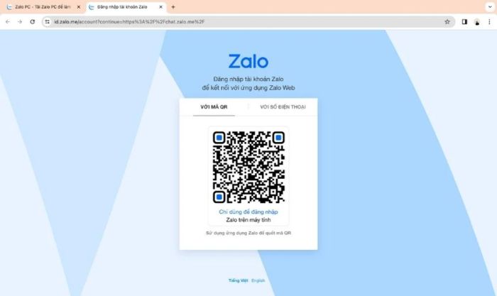 Mở phần Quét Mã QR