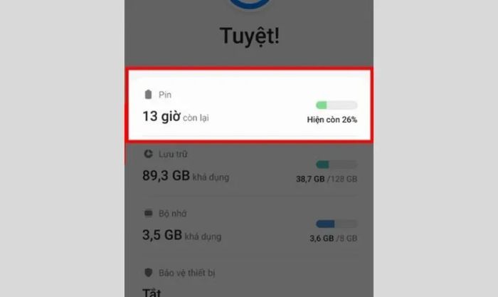 Tiếp tục truy cập vào phần Pin để điều chỉnh các cài đặt liên quan