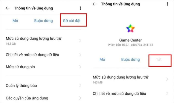 Tắt các ứng dụng mặc định trên thiết bị Android