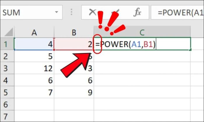 Những lưu ý quan trọng khi sử dụng hàm Power trong Excel