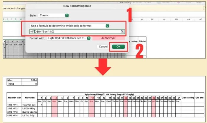 Thay đổi màu chủ nhật nhanh chóng